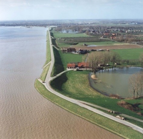 Dike along the Waal near Ochten