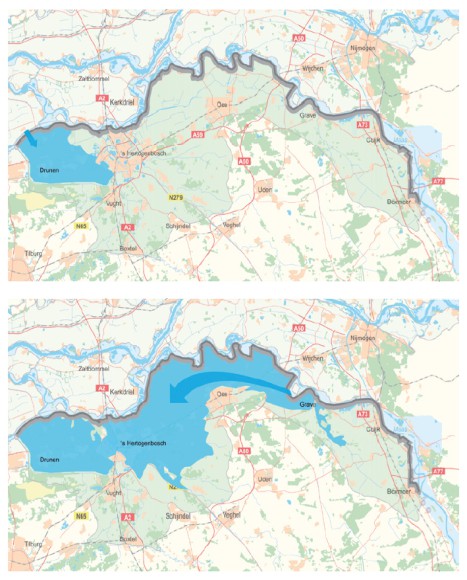 Sloping area, Land van Heusden/de Maaskant (dkr. 36). Area is sloping towards the west