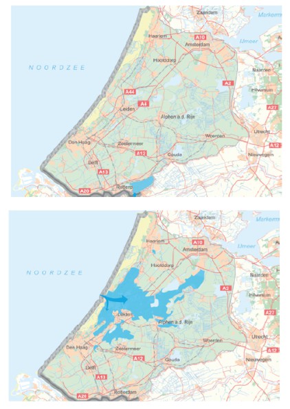 Variable, South Holland (dkr. 14), flood pattern depends on breach location