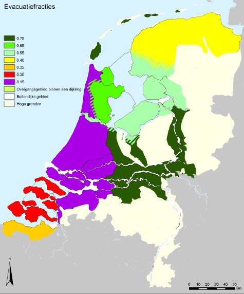 Evacuation fractions for the Netherlands